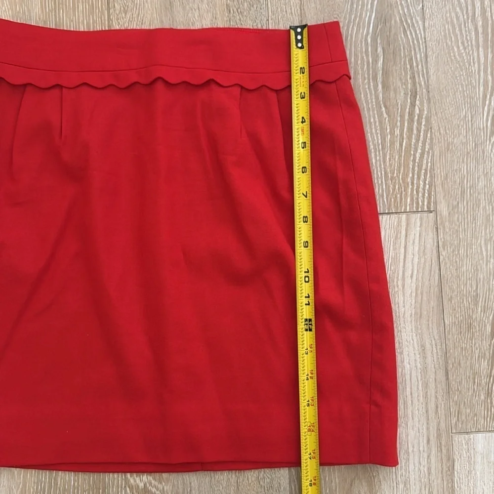 J Crew Red Wool Mini Skirt 0